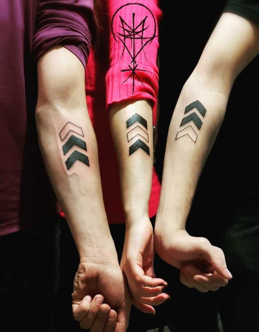 Powerful Accent Arrows Forearm Best Friend Tattoos Tattoo on skin