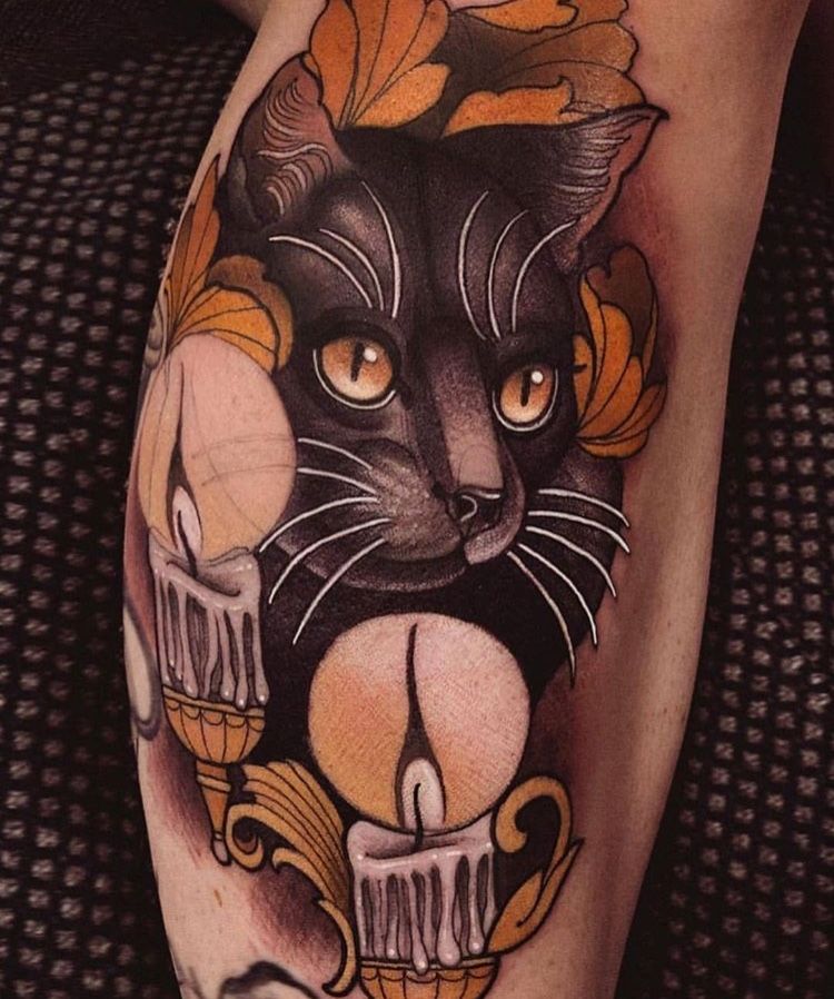 A Calf Tat for Cat Lovers Tattoo Design Tattoo on skin