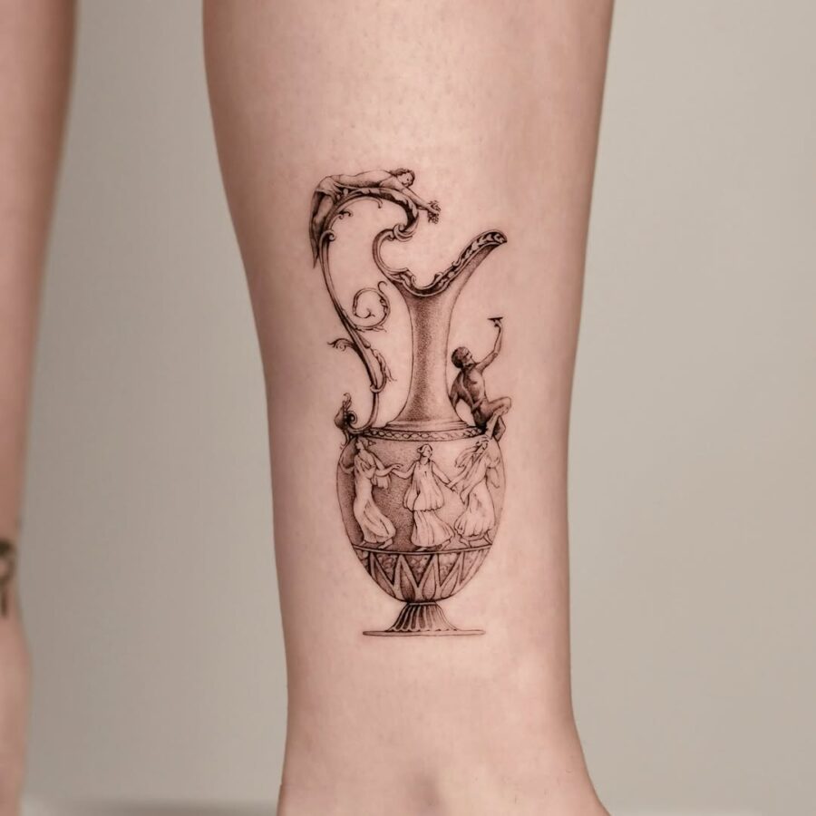 Intricate Greek vase tattoo design inspiration Tattoo on skin