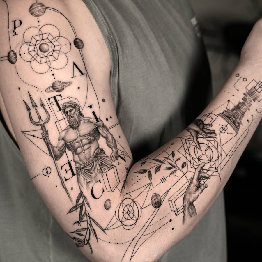 Intricate Zeus tattoo showcasing power and mythology Tattoo on skin