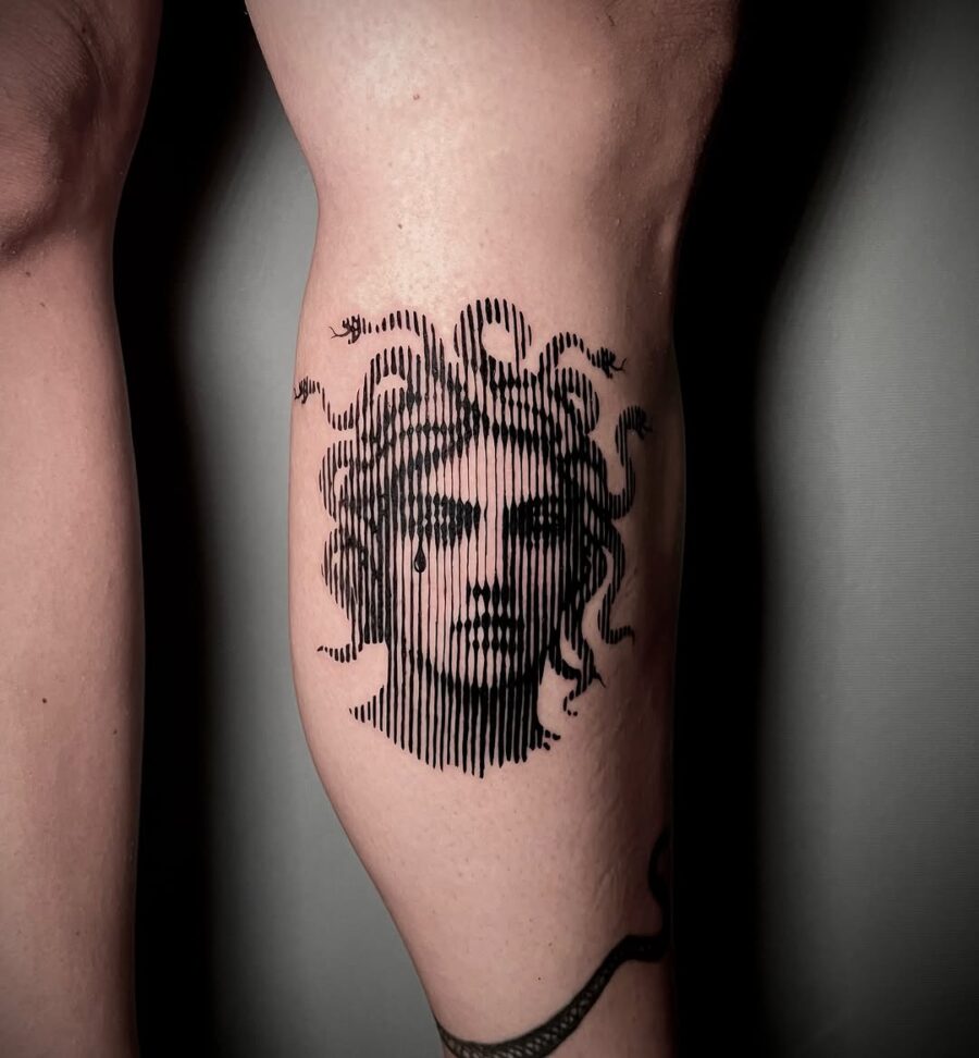 Unique portrayal of Medusa tattoo art Tattoo on skin
