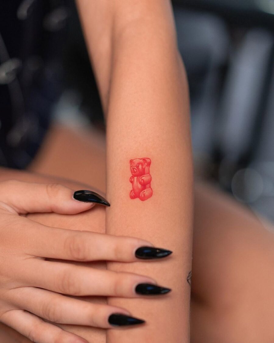 Cute and playful gummy bear tattoo design Tattoo on skin