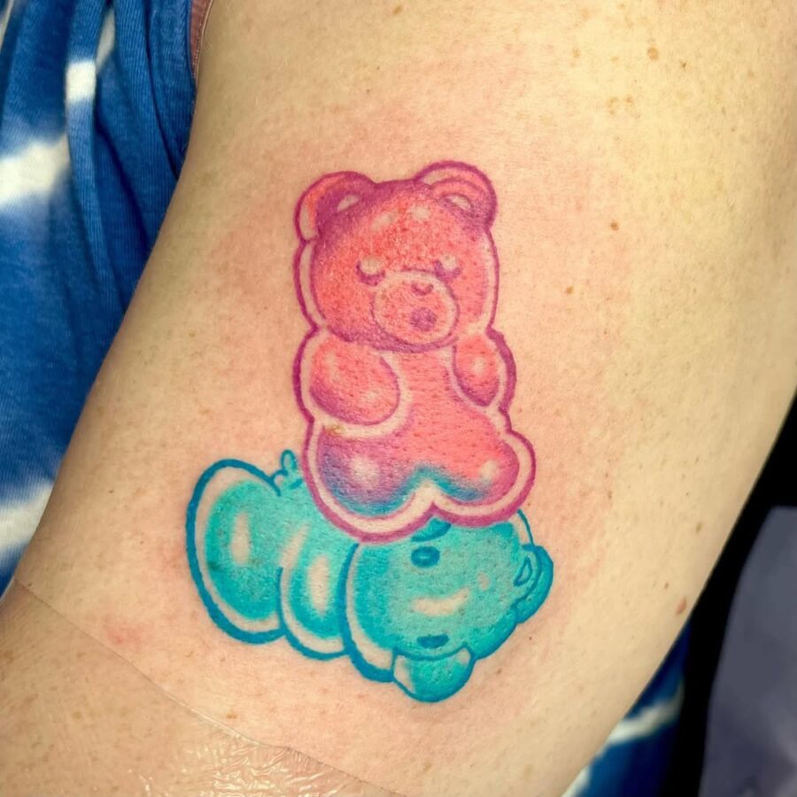 Playful and vibrant gummy bear tattoo design gummy bear tattoos