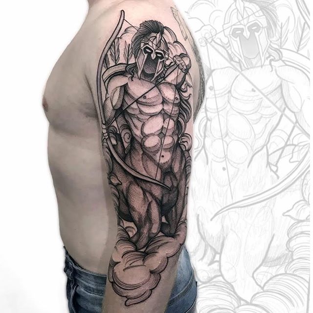 Bow-and-Arrow Effect Tattoo for the Deep Thinkers Tattoo on skin