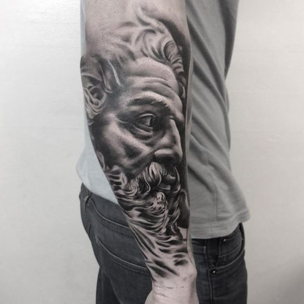 Intense Bearded Man Tattoo for the Extreme You Tattoo on skin