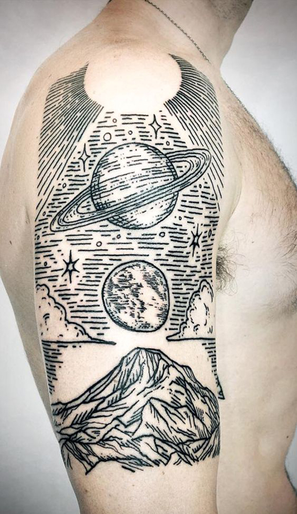 The Space Tattoo for the Spiritual Beings Tattoo on skin