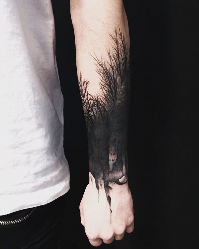 Thick Forest Tattoo Design for the Mysterious Ones Tattoo on skin