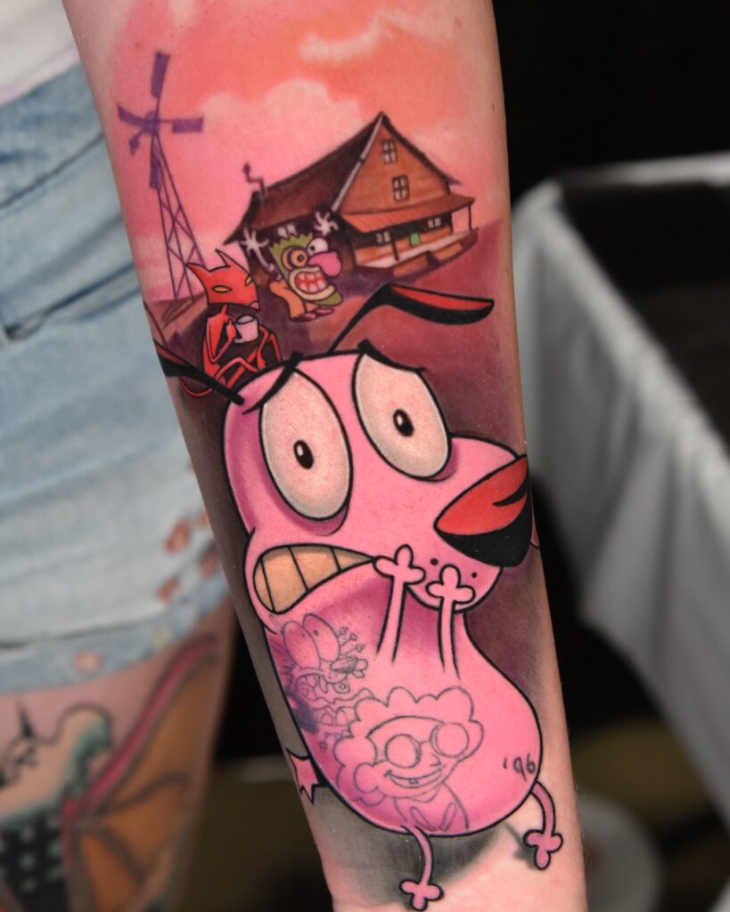 Courage The Cowardly Dog Halloween Tattoo halloween tattoos