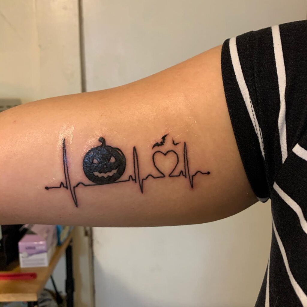 Halloween Heartbeat Tattoo halloween tattoos