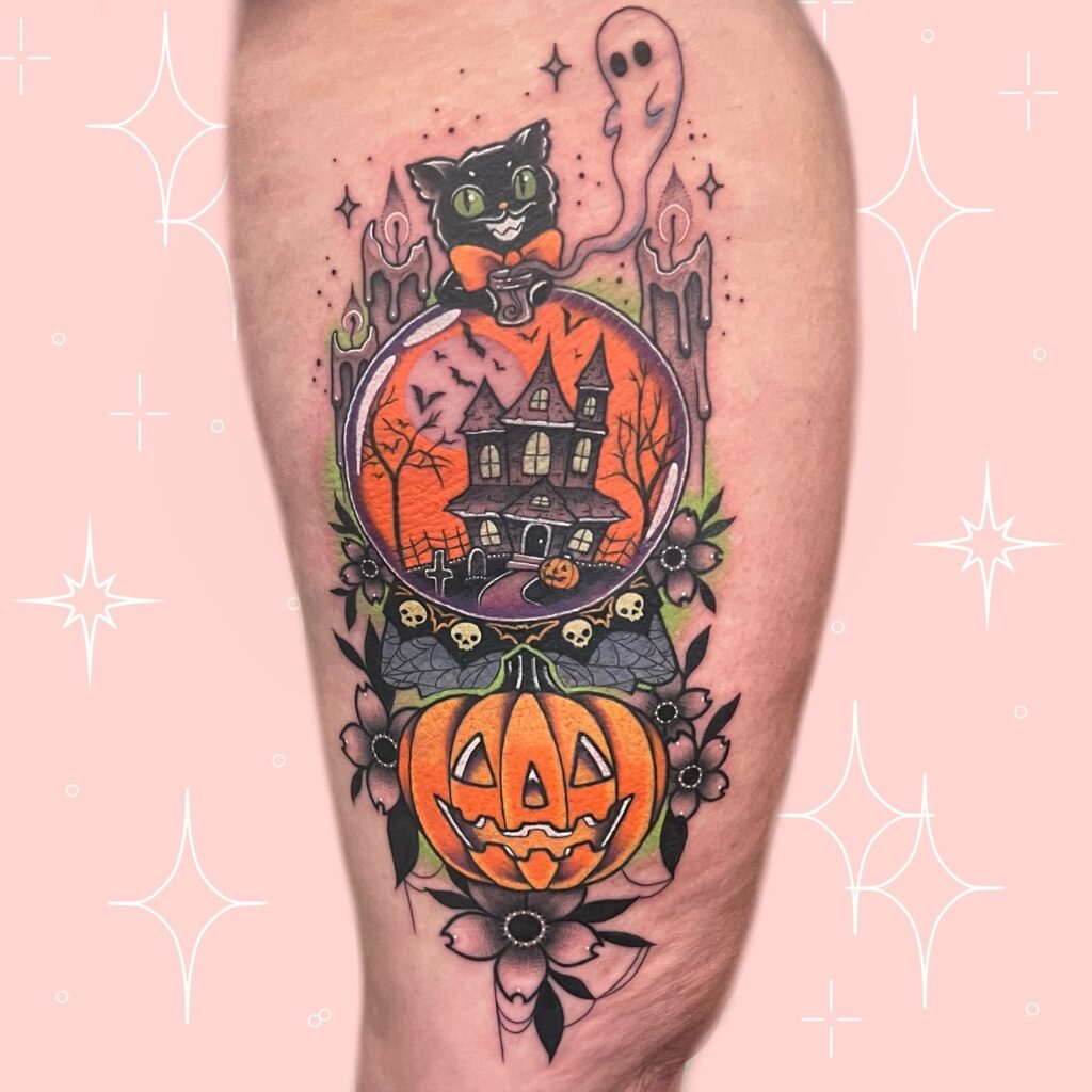 Haunted House Halloween Tattoo halloween tattoos