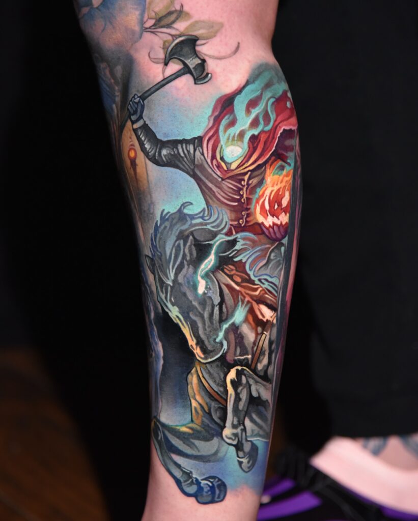 Headless Horseman Halloween Tattoo halloween tattoos