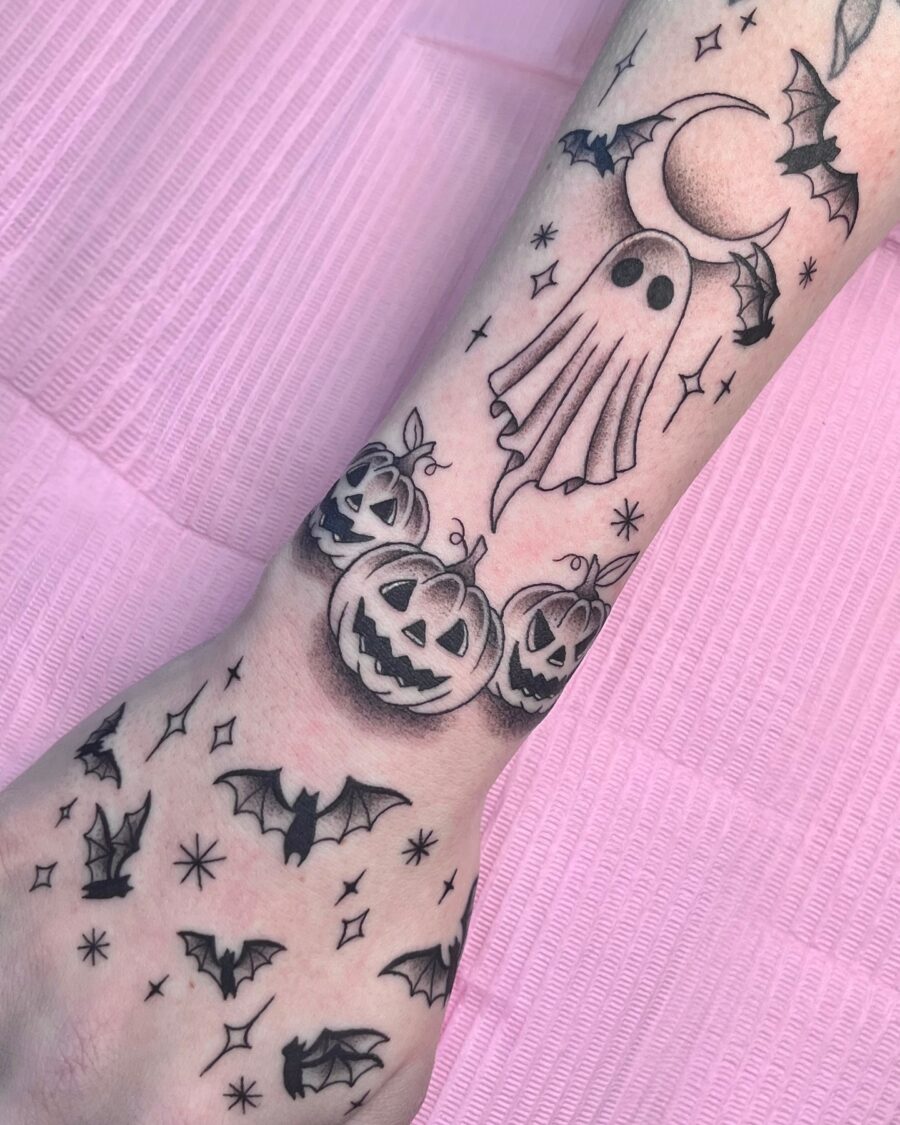 Creative Halloween tattoo designs for spooky vibes Tattoo on skin