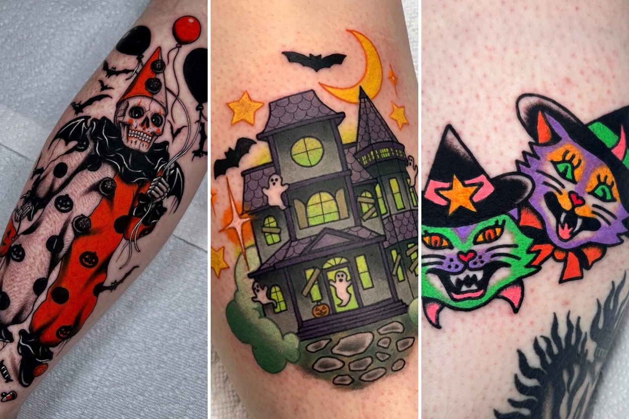 35+ Halloween Tattoo Ideas Celebrating Spooky Autumn Charm Featured 3-Panel Lookbook Collage