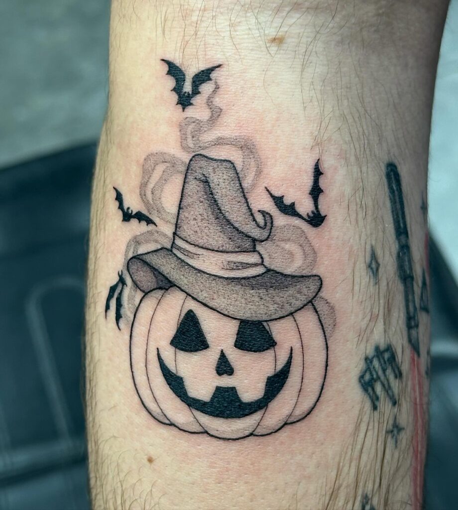 Witch Hat Pumpkin Tattoo halloween tattoos