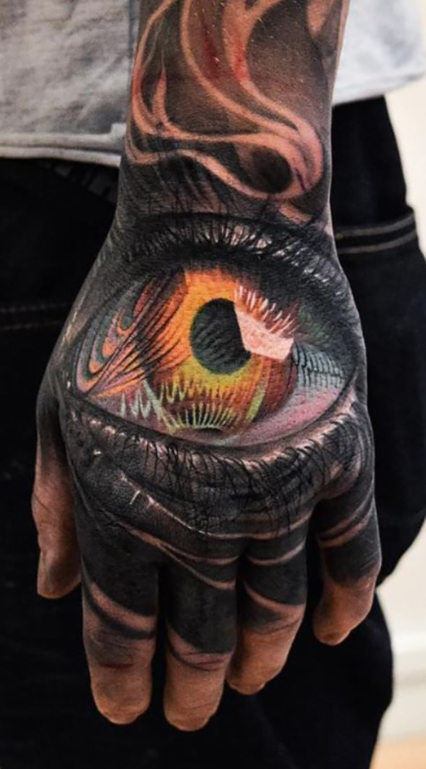 Realistic All-Seeing Eye Hand Tattoos Tattoo on skin