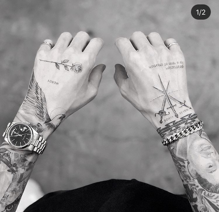 Simple Black and White Tattoo Tattoo on skin