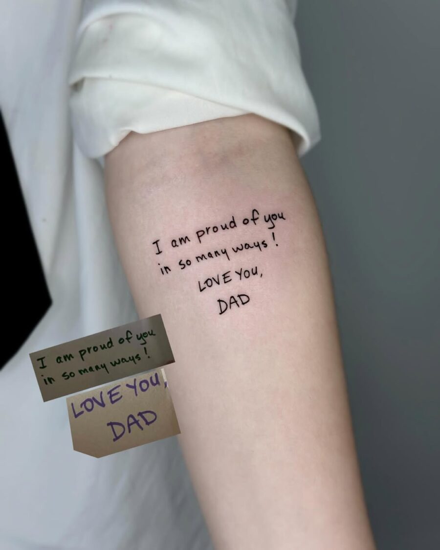 A heartfelt tribute to a father’s love Tattoo on skin