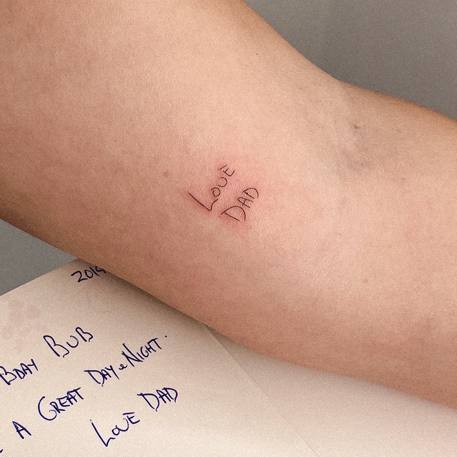 A touching tribute to a beloved father Tattoo on skin