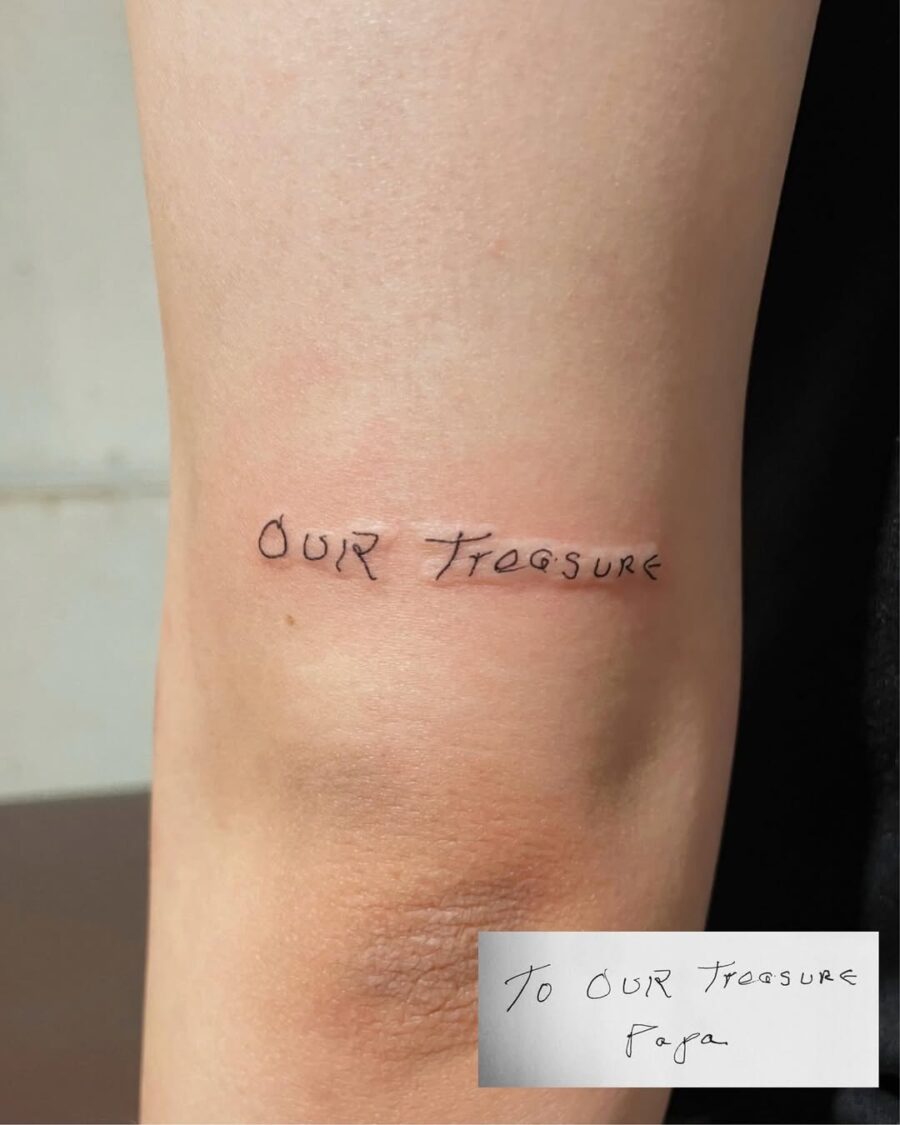Elegant handwriting tattoo with a personal touch Tattoo on skin