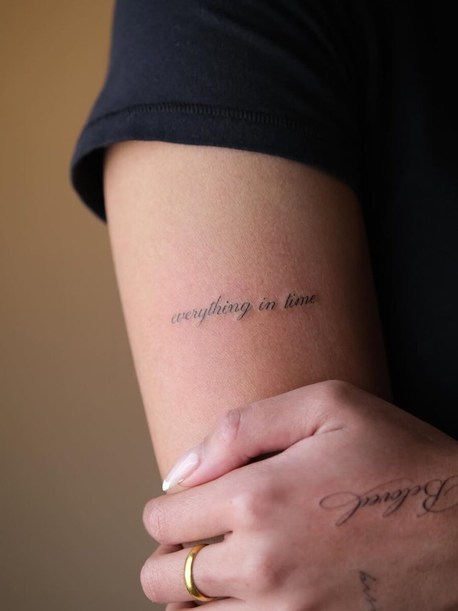 Elegant reminder inked on the skin Tattoo on skin
