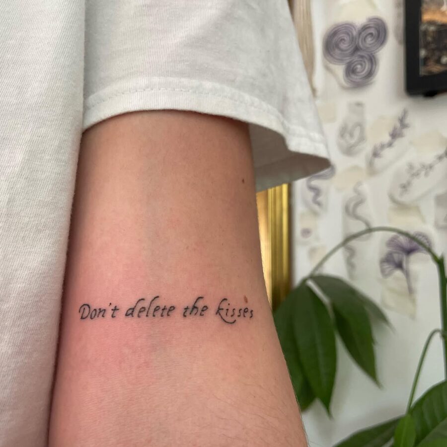 Emotional handwriting tattoo with a heartfelt message Tattoo on skin