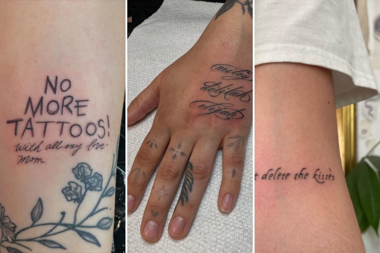35+ Handwriting Tattoo Ideas Preserving Cherished Sentimental Words Featured 3-Panel Lookbook Collage