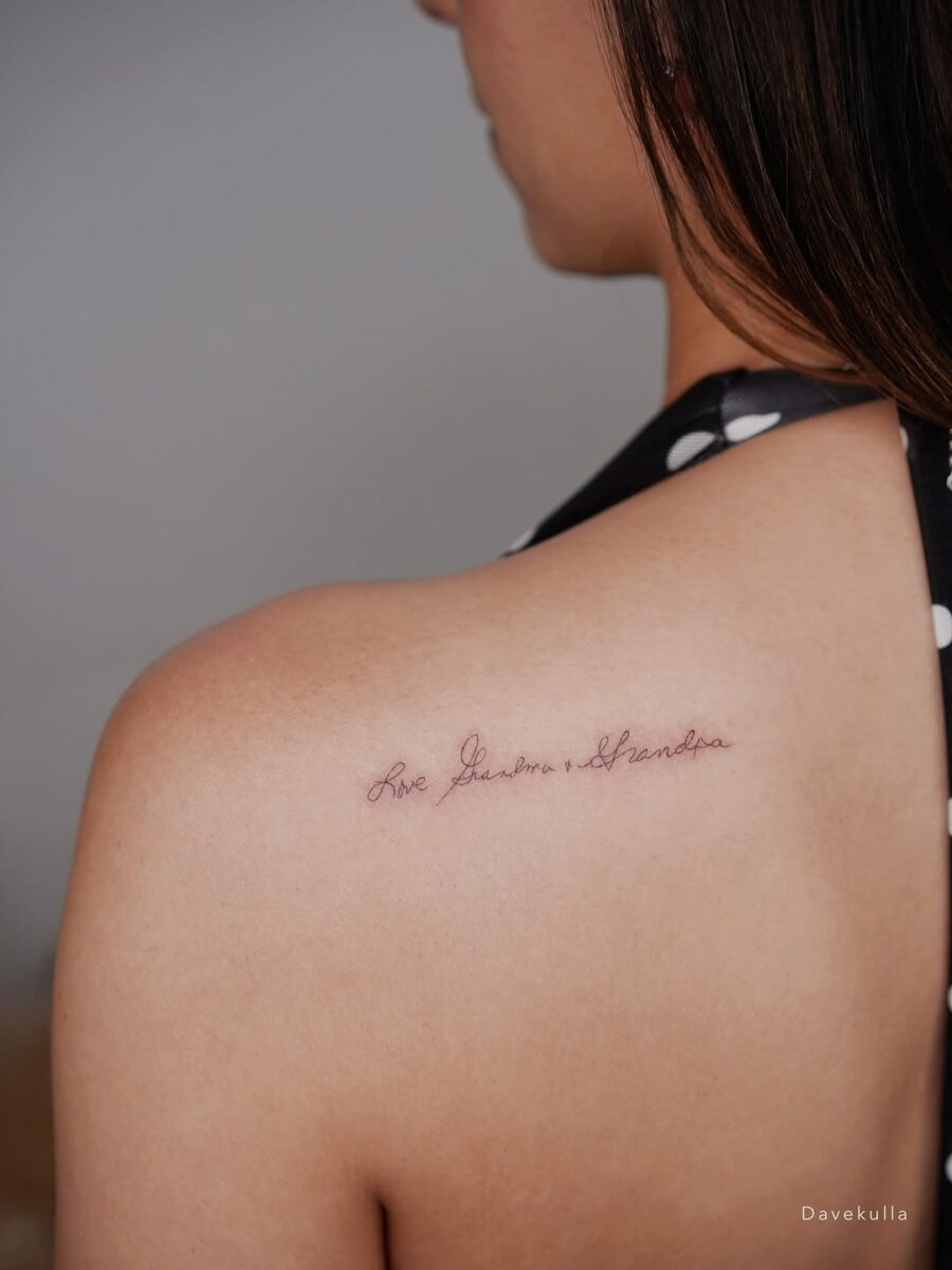 'Live Free, Love Hard' Tattoo on skin