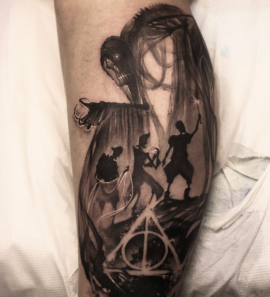 Dark Mark Tattoo Symbolizing Magic and Power Tattoo on skin