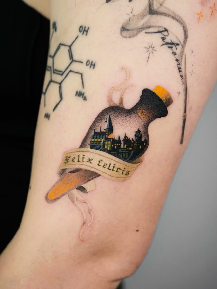 Enchanting Felix Felicis Potion Tattoo Design Tattoo on skin