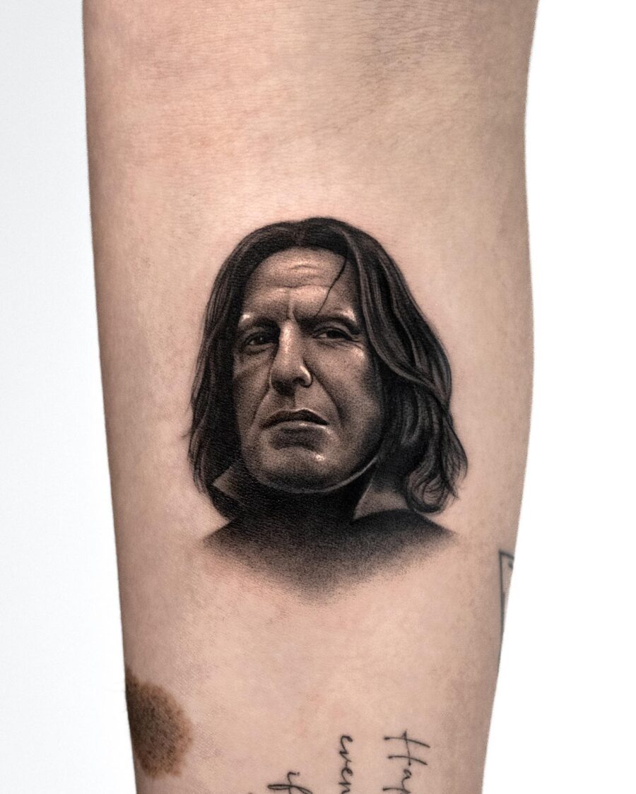 Intricate Severus Snape Portrait Tattoo Design Tattoo on skin