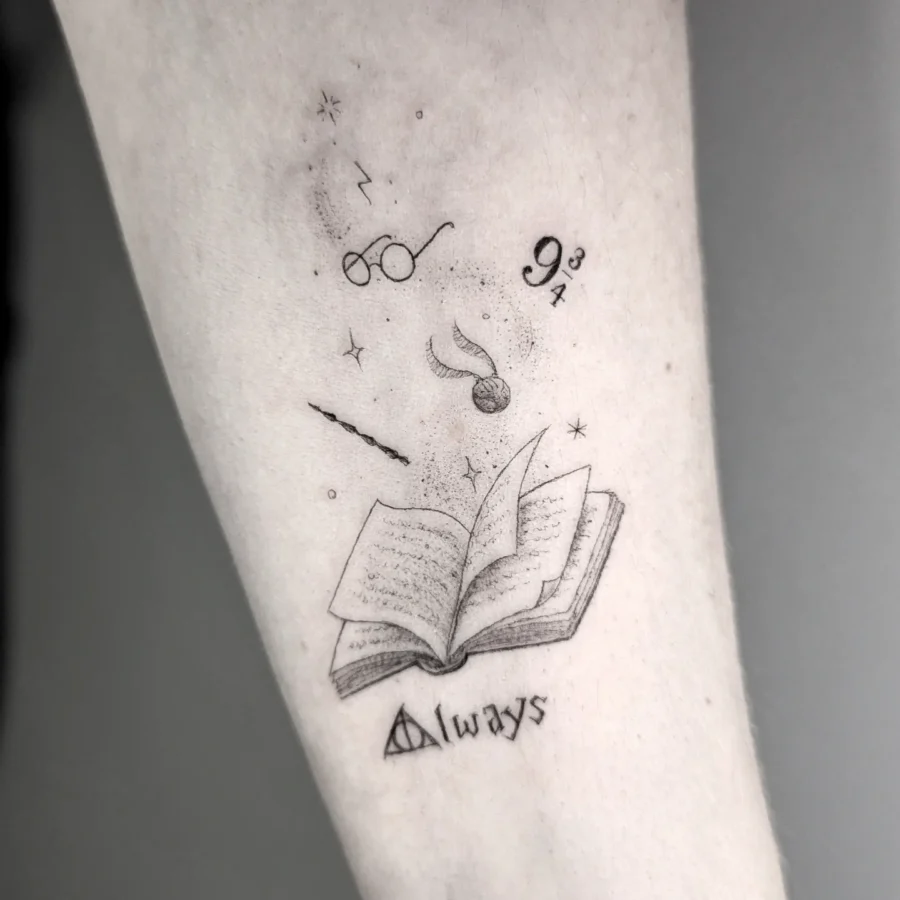 Magical symbols inked on a forearm tattoo Tattoo on skin