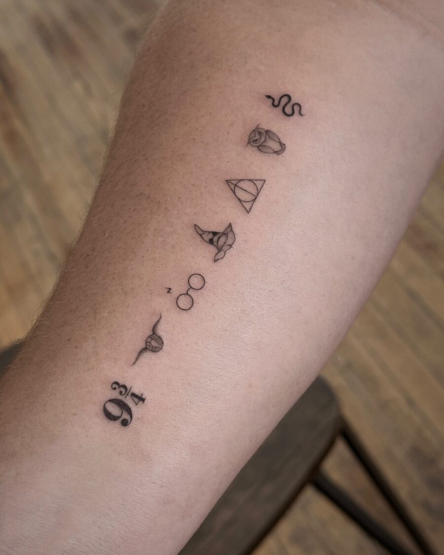 Minimalist Harry Potter Symbol Tattoos Tattoo on skin