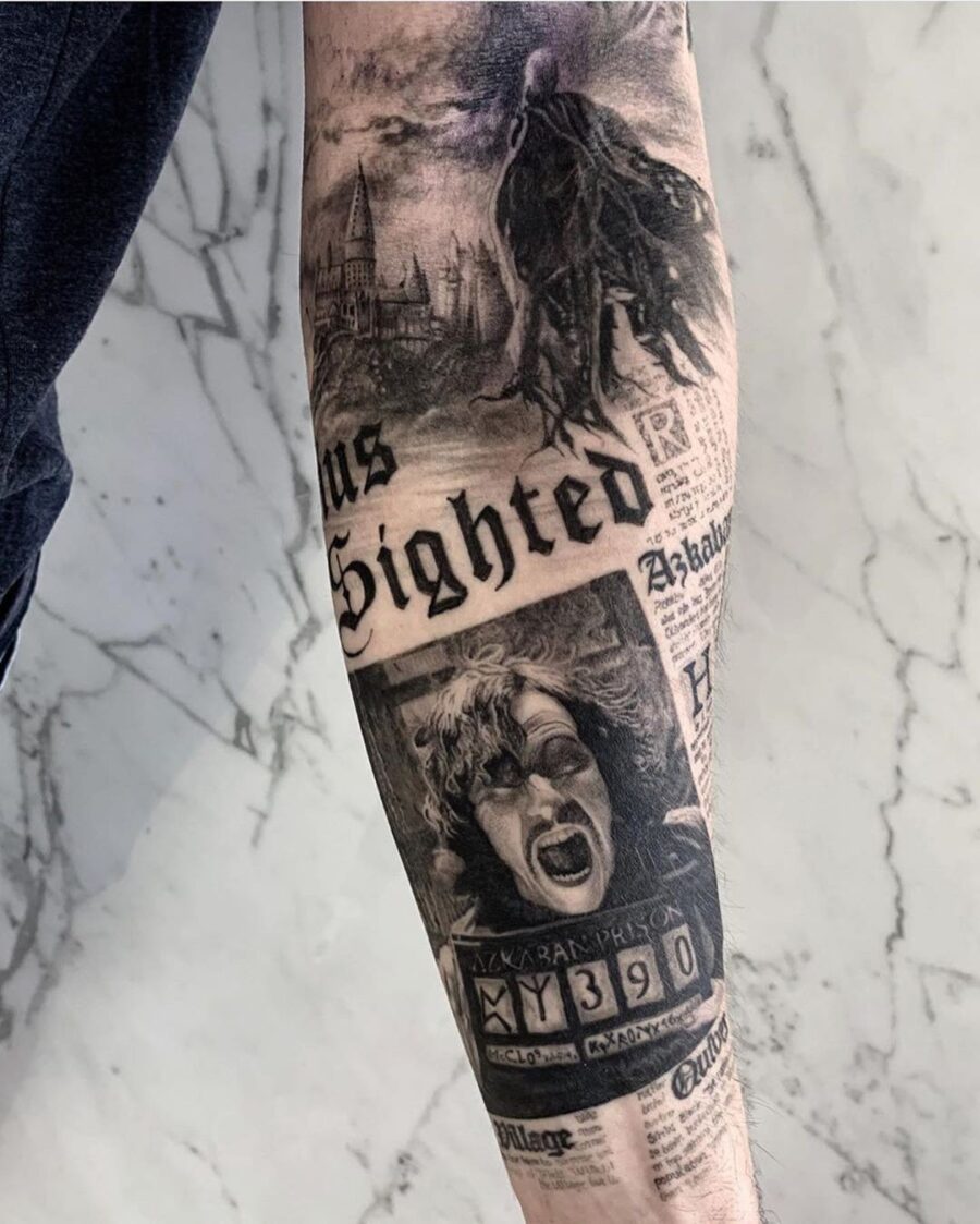 Stunning Dementor Tattoo Captures Dark Magic Tattoo on skin