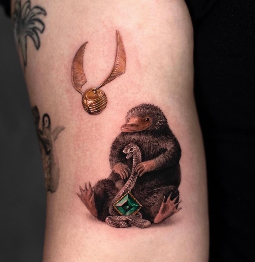 Whimsical Harry Potter-themed creature tattoos Tattoo on skin