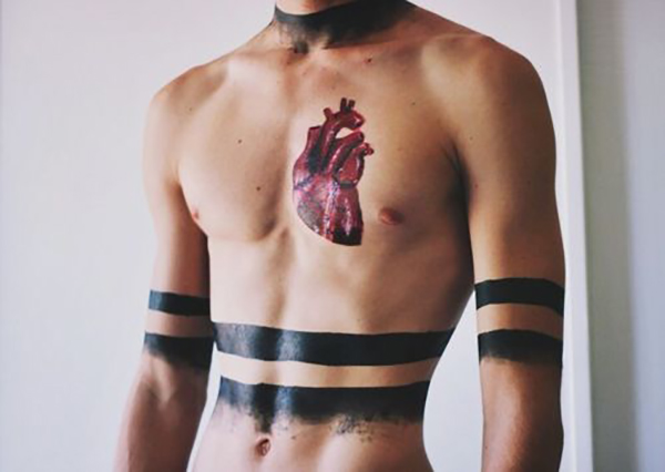Crimson Red Human Heart Tattoos Design for Men and Women Tattoo on skin