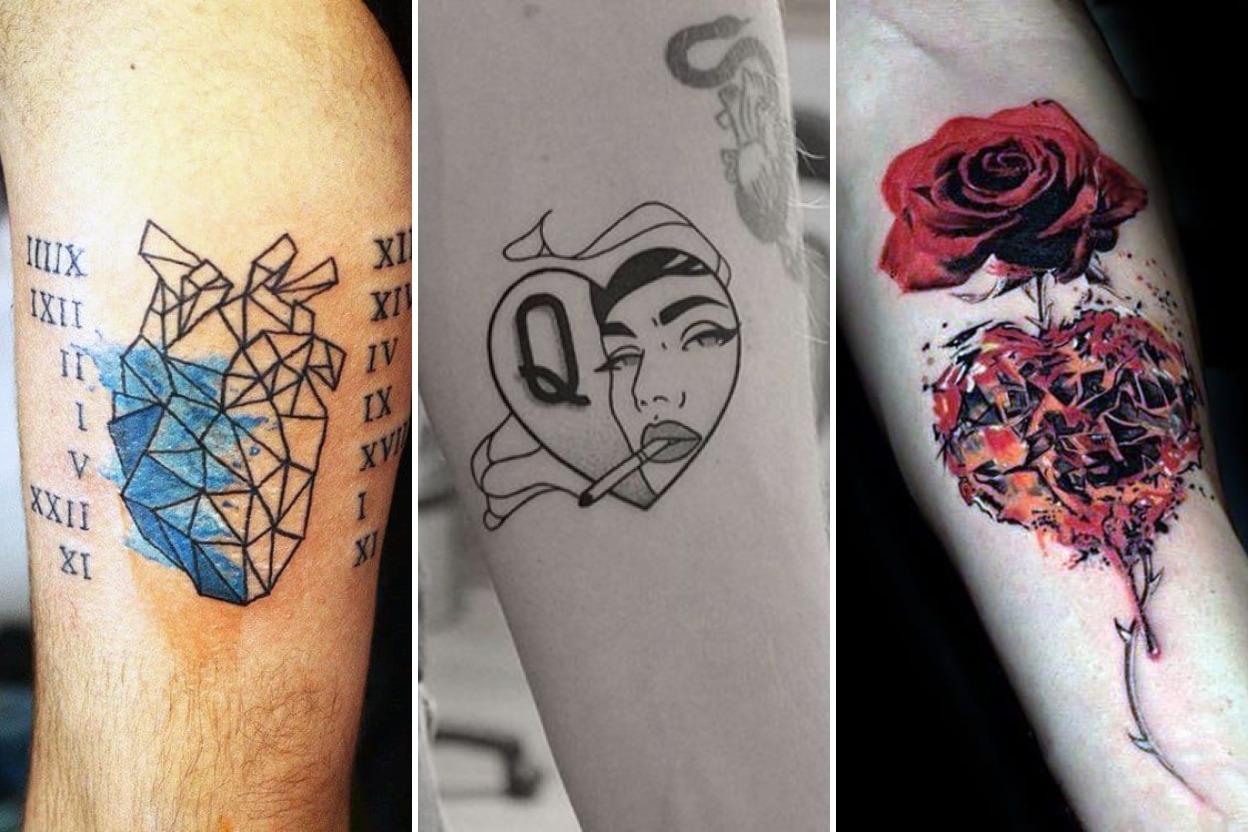 30+ Meaningful Heart Tattoo Designs Radiating Affection and Depth Featured 3-Panel Lookbook Collage