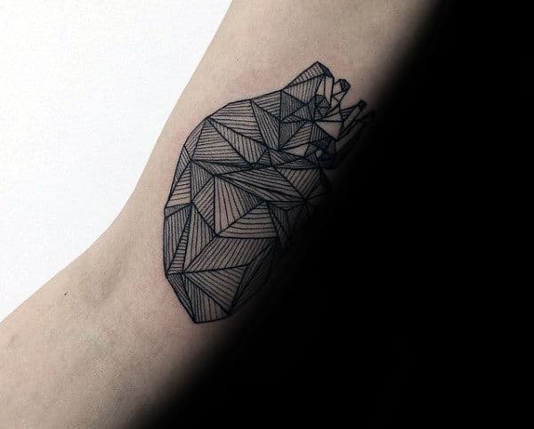 Geometric Criss Cross Heart Tattoos the Symmetry Lovers Tattoo on skin