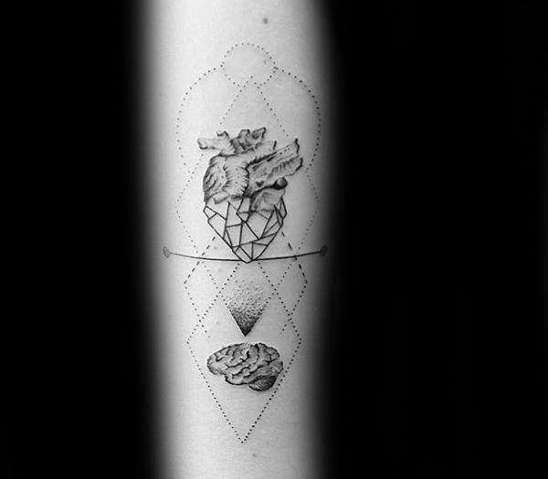 Heart-Brain Connection Heart Tattoos for the Analytical Mind Tattoo on skin