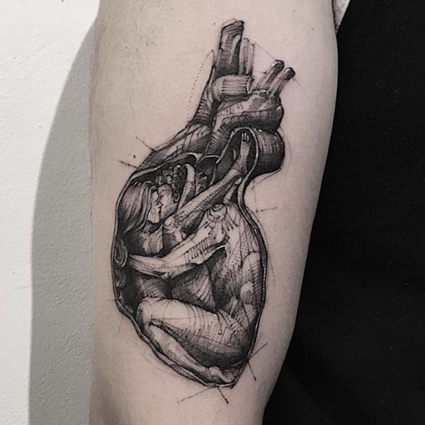 Soul-Connecting Sacred Heart Tattoo for Men and Women Tattoo on skin