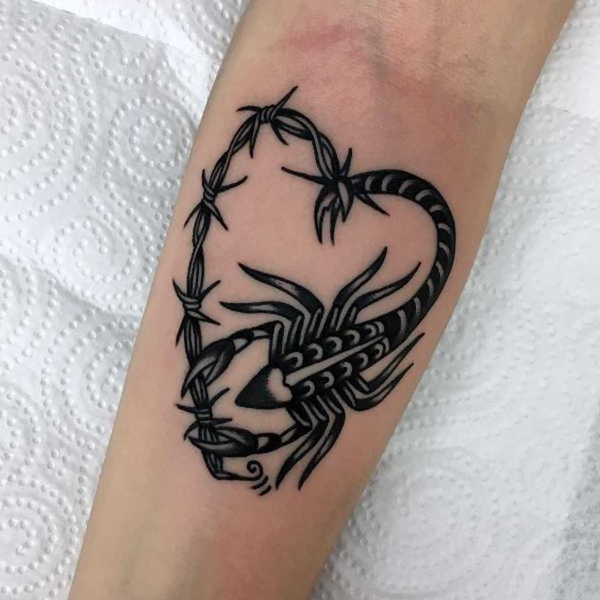 Barbed Wire Heart Tattoo for the Isolated One Tattoo on skin