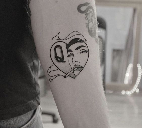Queen of the Feminists Heart Tattoo for Men and Women Tattoo on skin
