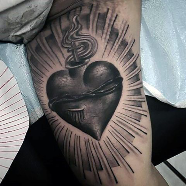 Rising Sun Heart Tattoos for Men and Women Tattoo on skin