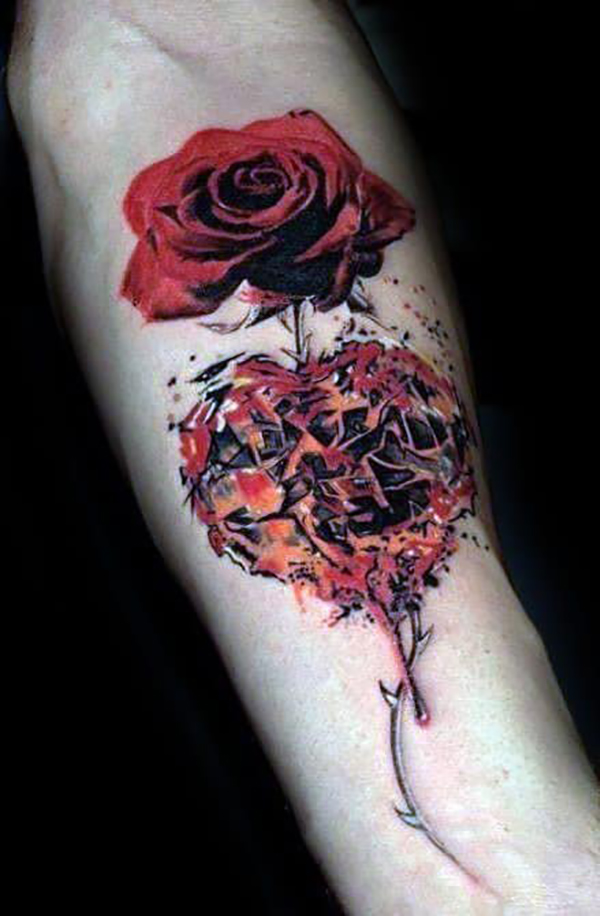 Monochromatic Shaded Human Heart Tattoos for the Brave Hearts heart tattoos