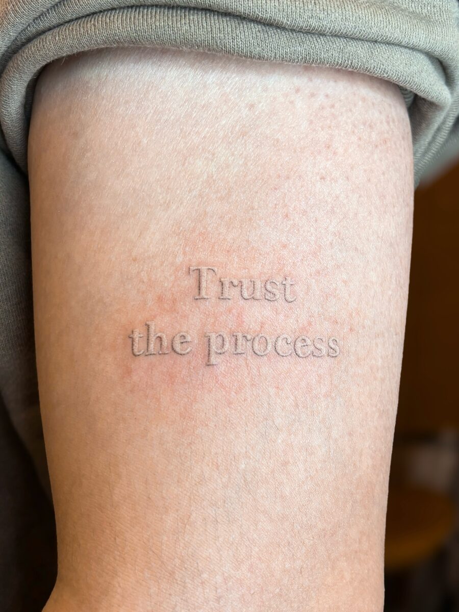 Minimalistic tattoo with a powerful message Tattoo on skin