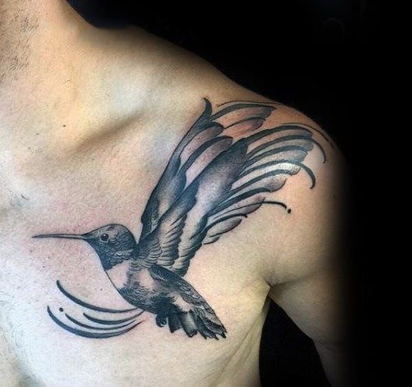 Oversized Angel Wings Hummingbird Tattoo Ideas Tattoo on skin
