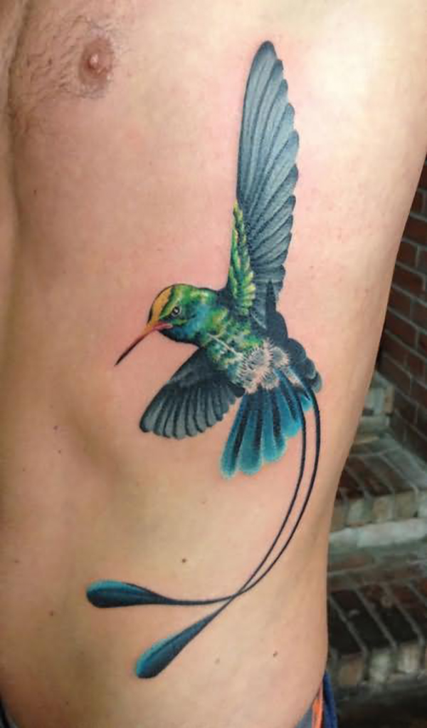 Peacock Palette Hummingbird Tattoo Design Tattoo on skin