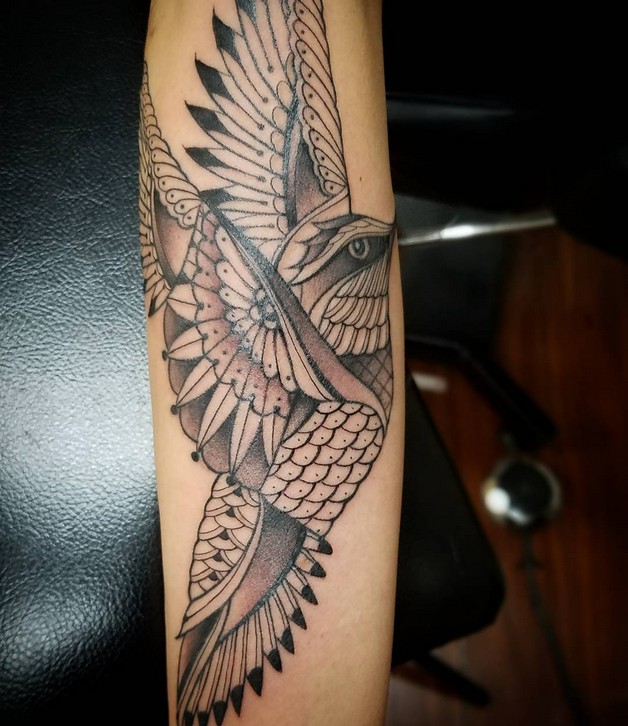 Unique Flying Hummingbird Forearm Tattoo Tattoo on skin