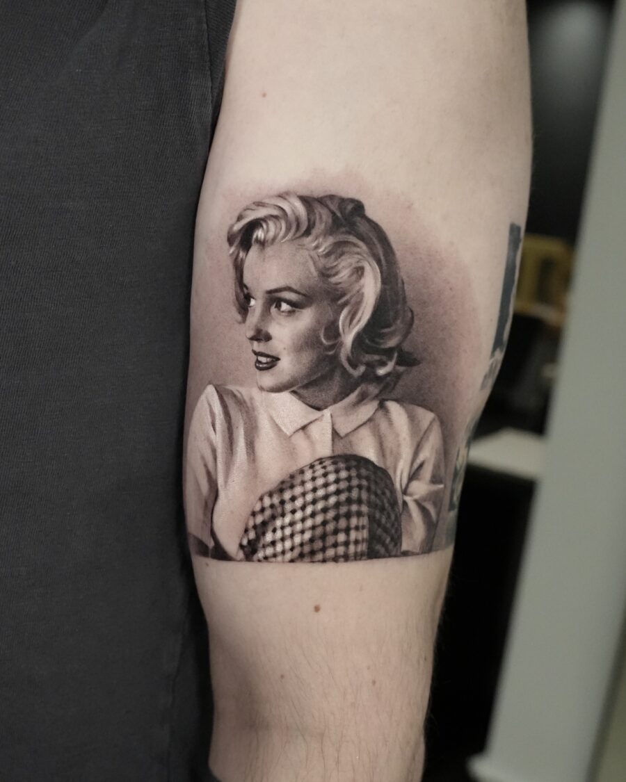 Stunning portrait of an iconic figure Tattoo on skin