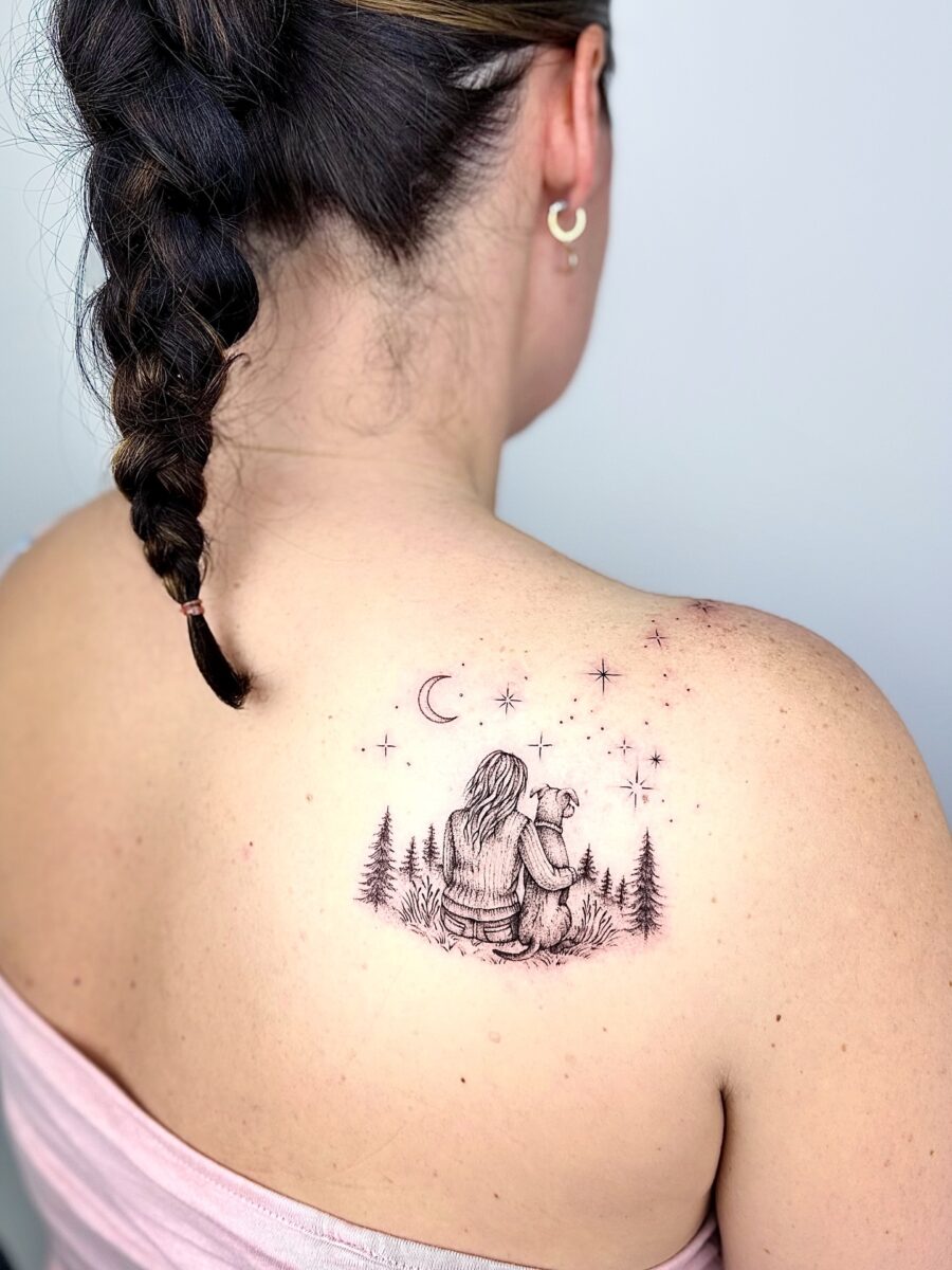 A poignant tribute to lost companionship Tattoo on skin