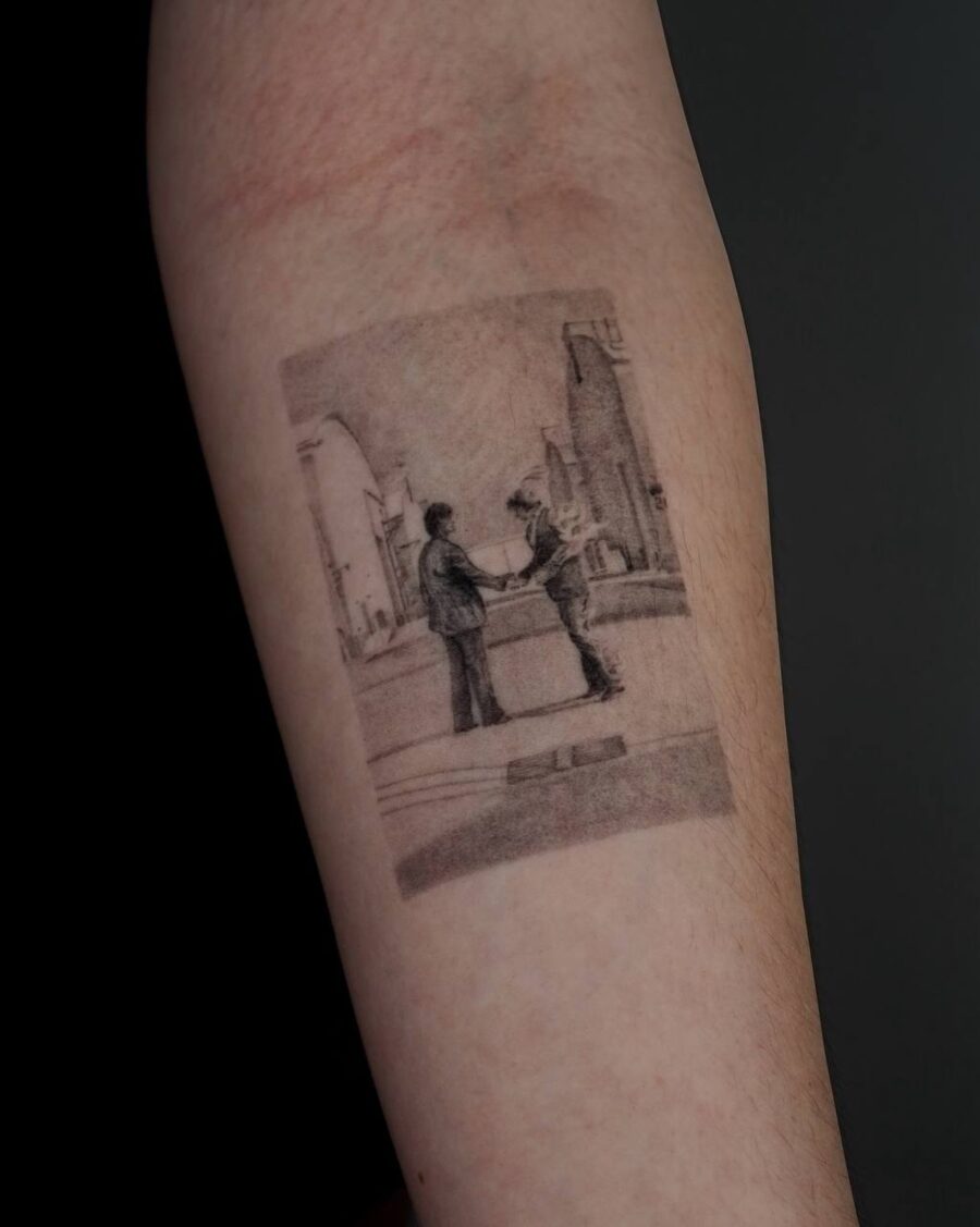 Beautiful black and gray memorial tattoo design Tattoo on skin